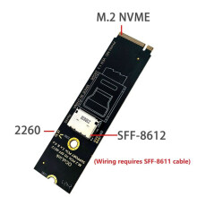 M.2 NVMe PCIe to Oculink SFF-8611 SFF-8612 Adapter M.2 Mkey Nvme to SFF-8612 Adapter for NVME U.2 U.3 SSD