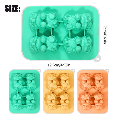 Εκπτώσεις! Παγοθήκη σιλικόνης Cute3D Animal με καπάκι, επαναχρησιμοποιήσιμη, μεγάλοι 2