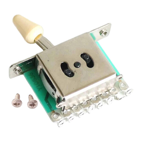 Guitar Pickup Lever Switch with Knob Yellow 5-Way 2
