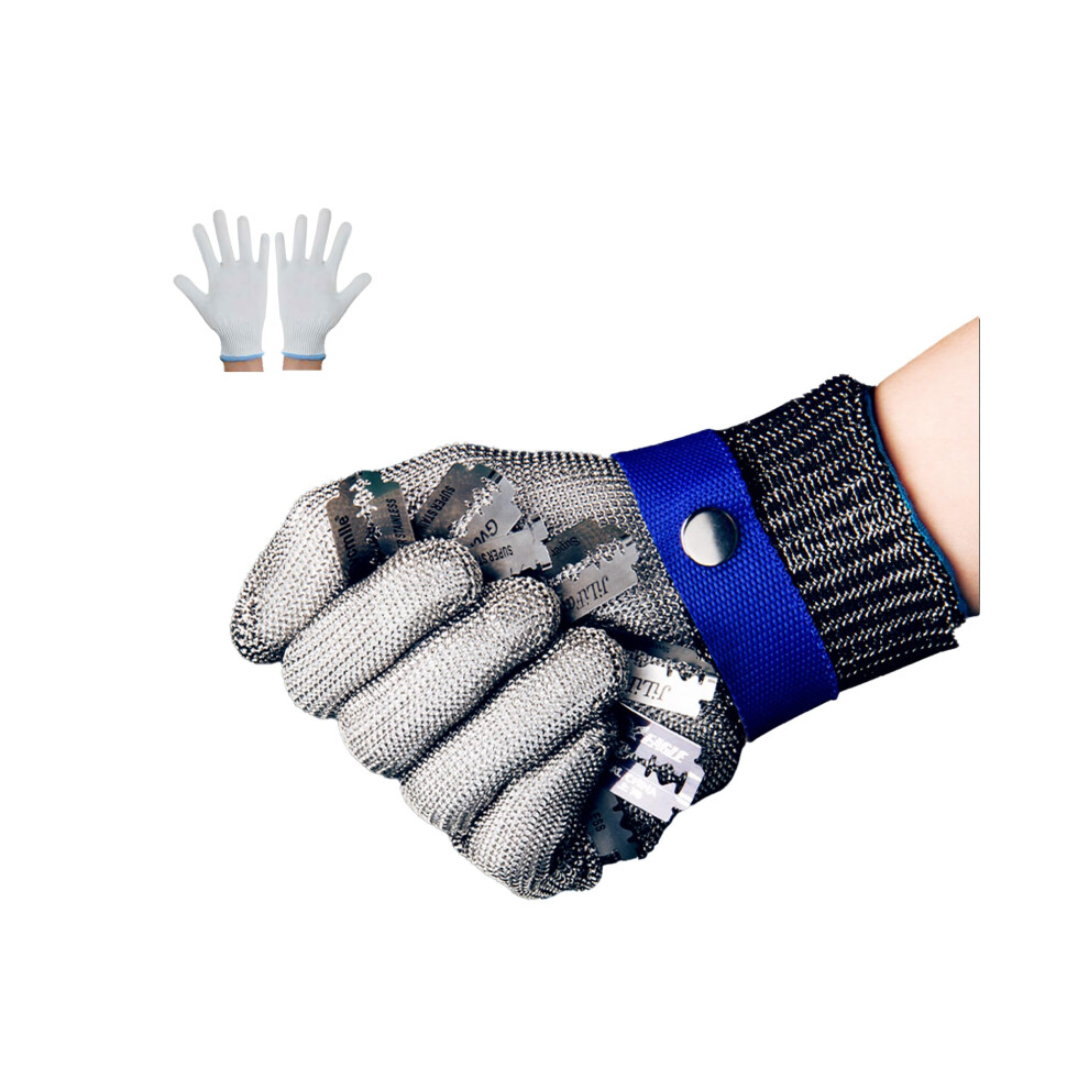 Cut Resistant Gloves Level 9 For Oyster Shucking, Food Grade Kitchen Safety, Large Grey Non Slip 9330225053637