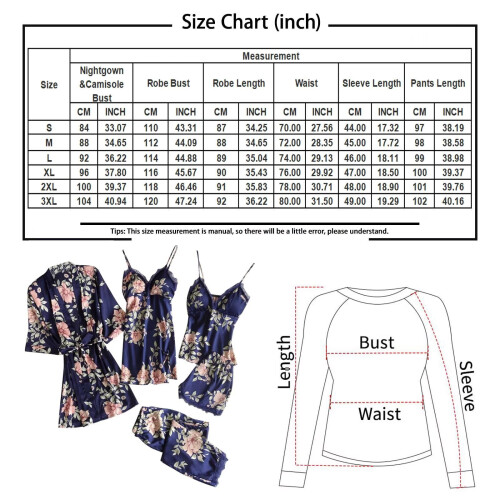Women's Lace Print Pajama Set 5-Piece 2