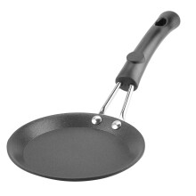 Mini Cast Iron Frying Pan 12cm Non-Stick Wok with Wood Handle