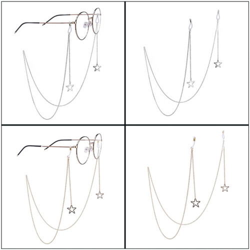 Alloy Eyeglass Chain Star Pentagram Design 1 Piece 2
