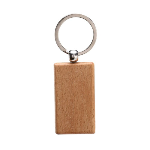 250 Blank Wooden Keychain Rectangular Engraving Key ID Can Be Engraved DIY 1