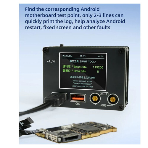 ATV1 Multifunktionsströmmätare Högprecisionssampling Digital Display UART för Android Felanalysverktyg 2