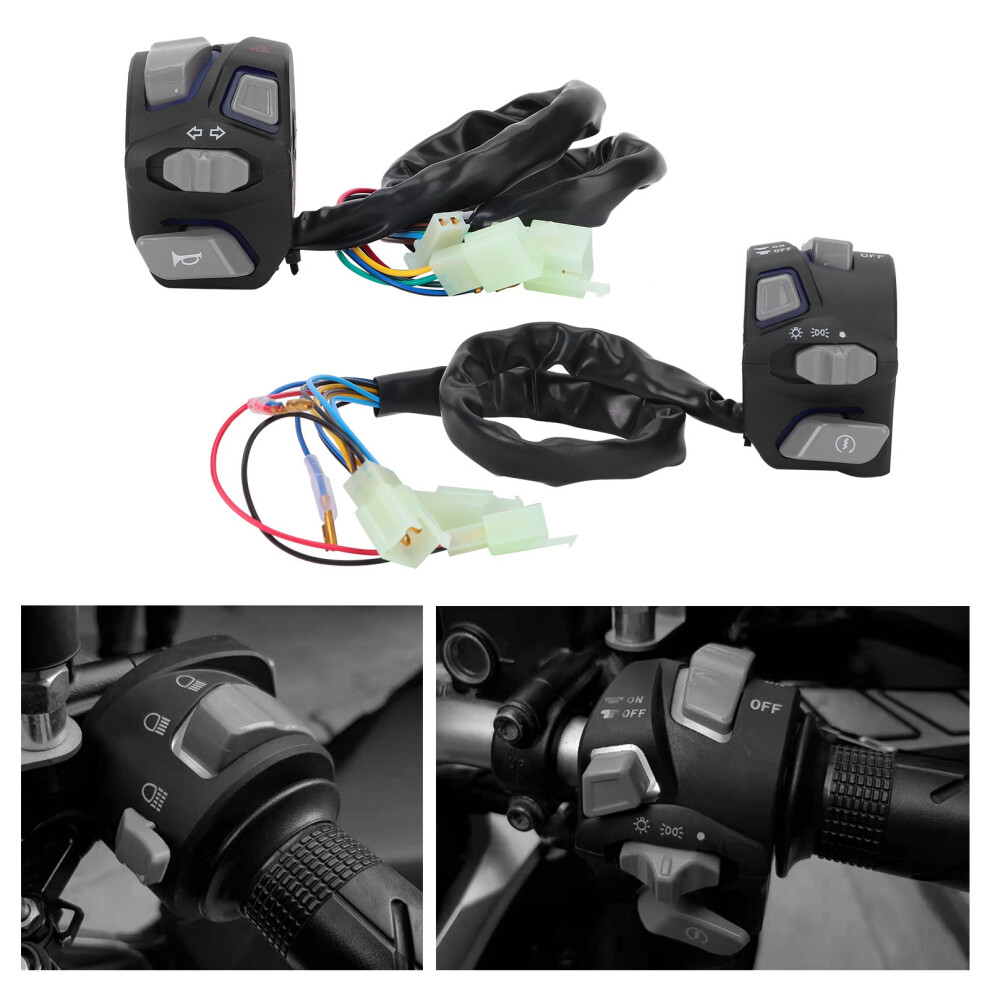22Mm Waterproof Motorcycle Handlebar Switch With Universal Blue/Light 4961390794770