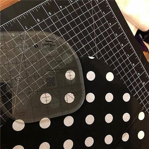 2X Righello per Trapunta con Taglierina per Angoli Curvi Creativi, Righello per Patchwork per Cucire Strumento per Patchwork per Modelli di Cucito, 2