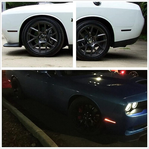 Amber Red LED Side  Light for  Challenger 2015-2021 Smoke Lens LED Side  Lights Kit 2