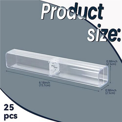 100Pcs Clear Acrylic Pencil Case, Reusable Pen Gift Box Empty Plastic Pen Storage Container Pencil Packaging Box Set 2
