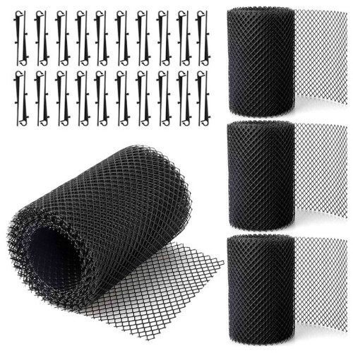 8Pack Gutter Guard Mesh Rolls, 20 Feet Gutter Leaf Guards with 80 Clip Hooks, DIY Rain Gutter Covers Preventing Leaves 2