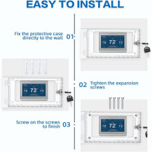 6X Thermostat Lock Box with Key Universal Thermostat Cover with Lock, Clear Thermostat Guard for Wall