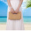 Γυναικεία ψάθινη τσάντα clutch με λαβή στο πάνω μέρος, υφασμένη τσάντα ώμου για 4