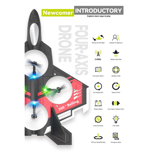 RC Plane 2.4GHz with Lights and 2 Batteries Green 1