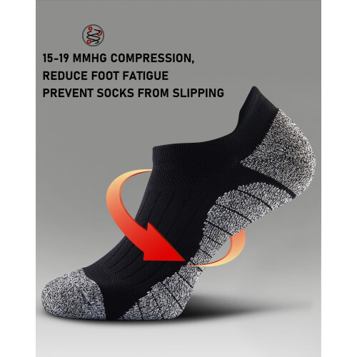 Men's No Show Compression Athletic Socks 4 Pairs 1