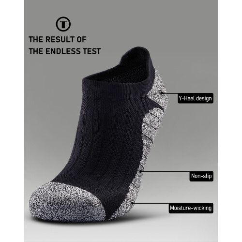 Men's No Show Compression Athletic Socks 4 Pairs 2