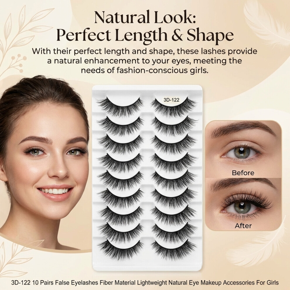 Dachuang Beauty 10 Pairs Natural Fiber False Eyelashes