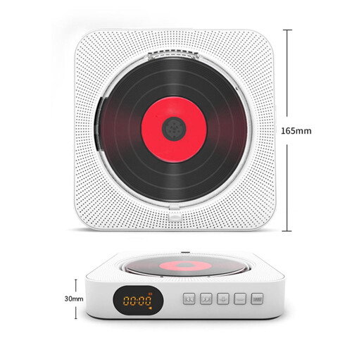 Επαναφορτιζόμενο CD Player 2600mAh με Bluetooth, ραδιόφωνο FM, USB/SD/AUX, ενσωματωμένα ηχεία, 2