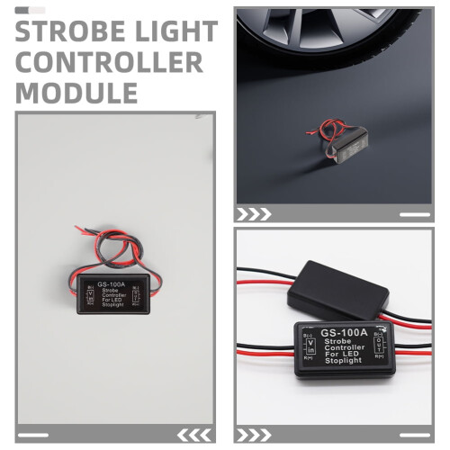 2pcs Motorcycle Stop Light Flasher Module Taillight Controller Strobe Module Car Brake Light Strobe Controller Motorcycle Brake Light Controller 2