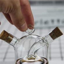 2X 2-In-1 Double Layer Bottle Sauce Oil Vinegar Glass Bottle Condiment Seasoning Sealed Kitchen Storage