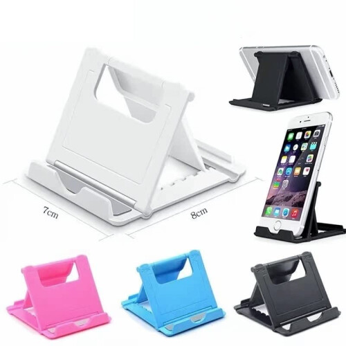 Adjustable Phone and Tablet Stand, Foldable Desktop Holder with AntiSlip Pads, White 1