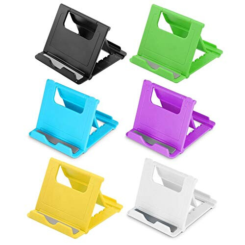 Adjustable Phone and Tablet Stand, Foldable Desktop Holder with AntiSlip Pads, White 2