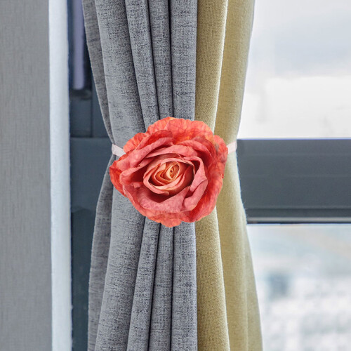 Curtain Binding Strap Pink Cloth 2 pcs 8.65 x 3.14 x 2.95 in 2