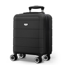 LUGG 15 Inch Jetset Lightweight Travel Cabin Bag Carry On Approved Suitcase ABS Shell Protection Water Resistant & Safe Locking System, Black