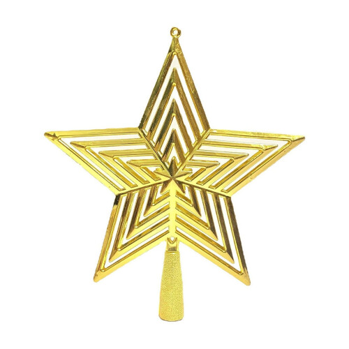 Christmas Tree Top Star Ornament, Yellow, Plastic, 7.3in 1