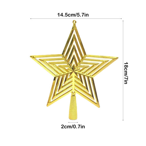 Christmas Tree Top Star Ornament, Yellow, Plastic, 7.3in 2