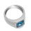 Men's Blue Square Rhinestone Wedding Band Size 7-11 5