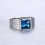 Men's Blue Square Rhinestone Wedding Band Size 7-11 6