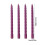Set di 4 candele affusolate viola con filo lungo, senza profumo. 3