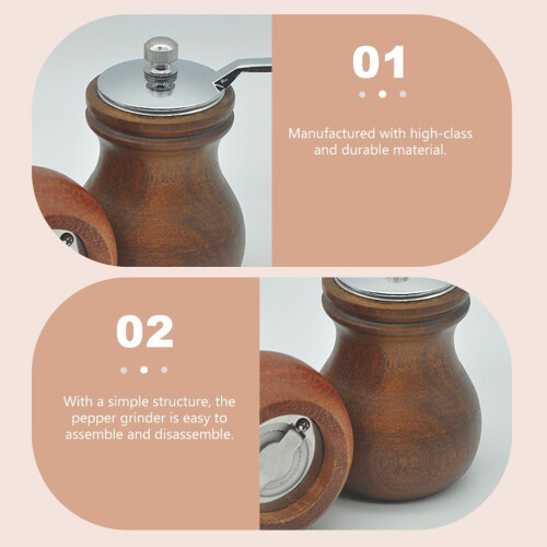 Crank Pepper Mill Wooden Manual Grinder Small Grinding Bottle Practical 1