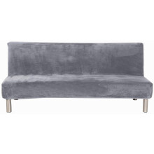 Housse de canapé-lit sans accoudoirs, fond élastique pour une protection complète, tissu velours luxueux, facile à nettoyer, convient aux lits de