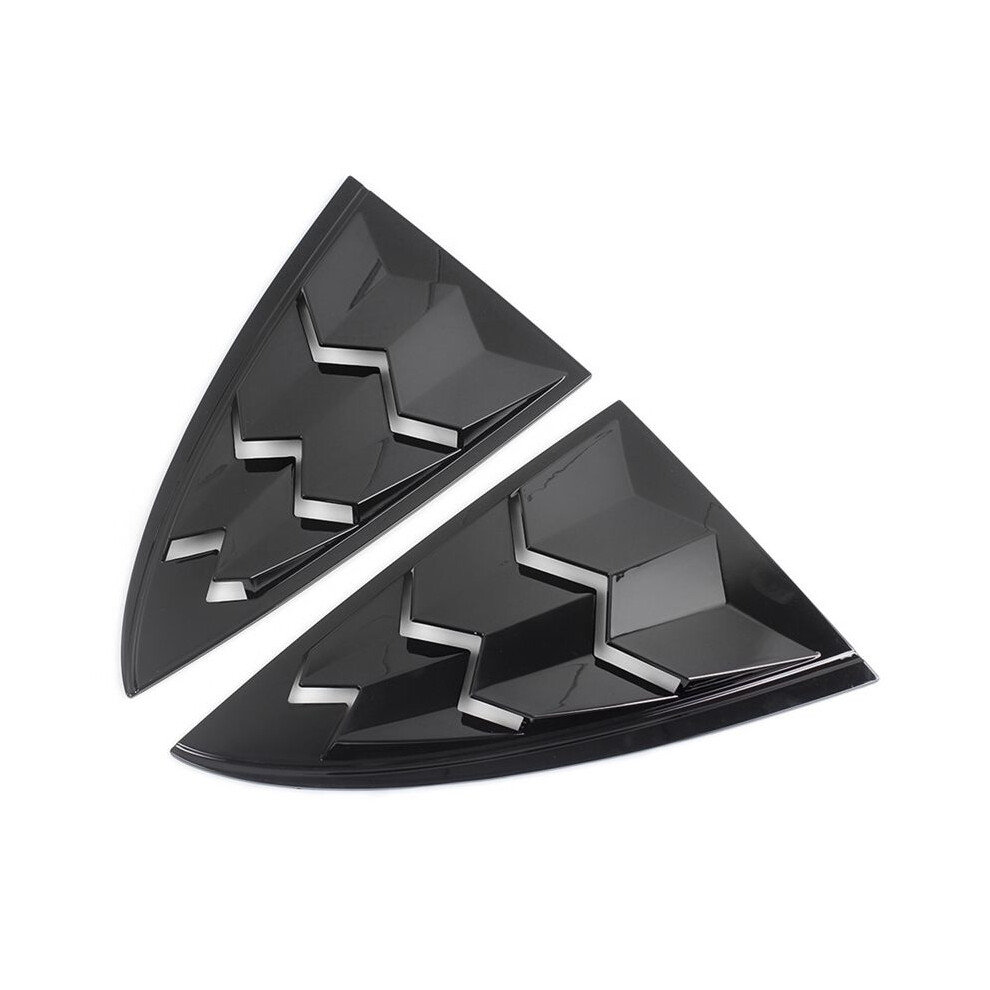 Tauoh Car Rear Window Triangle Exterior Decor Blinds Spoiler Leaves Shutter Cover For Model 3 2017-2021 Black