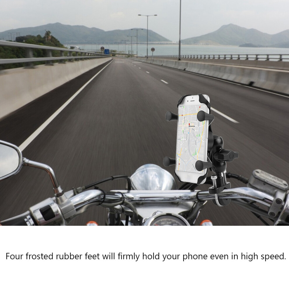 Motorcycle Bike Cell Phone Holder 360 Swivel Aluminium Alloy Durable Mount 7891390796634