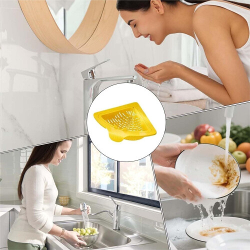 Kitchen Sink Strainer, Triangular Magnetic Drain Basket with Twist-Open Bottom for Easy Draining & Storage 2