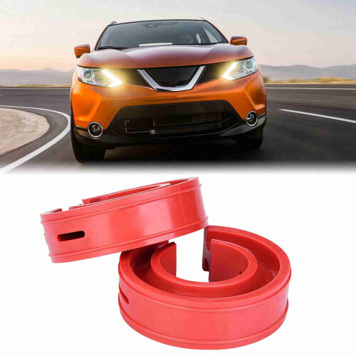 Red 2pc Car Shock Absorber Buffer Spring Set, 175mm Diameter