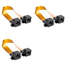 3X Conector Fêmea F CAT6 Cat5 RJ45 Plano para Cabo de Internet de Rede, Passagem para Janela/Porta de Casa/Carro, Cabo de Ligação de 30 cm
