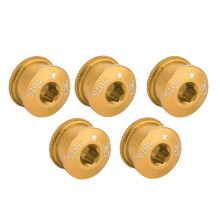 5 Stück Goldene Fahrradkettenblatt-Schrauben Set, 5 mm Alloy-Schraube für Einzelradantrieb