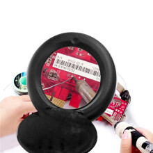 3pcs LED Magnifying Lamp 5X 10X Magnifier with Light Table and Desk Lamp Floor Stand Adjustable (Black) US PLUG