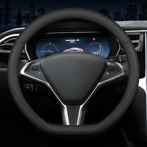 Car Steering Wheel Cover Universal Black 38 cm 1