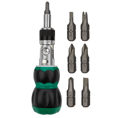 Ratchet Screwdriver Set with Magnetic Bits, Ergonomic Anti-Slip Handle & 180 Rotation – Compatible with Electronics Projects 2