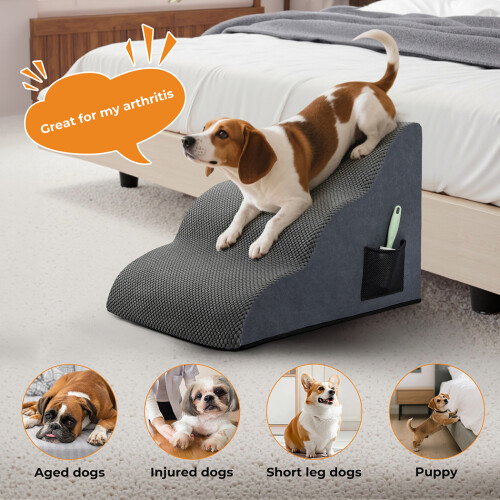 Skylos 3-Step Pet Stair Dog Ramp for Sofa Bed 1