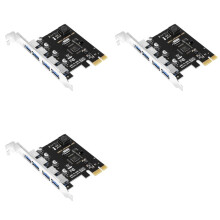 3X SSU 4 Port USB 3.0 PCI-E Expansion Card PCI Express PCIe USB 3.0 HUB Adapter 4-Port USB3.0 Controller USB3.0 PCIe