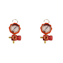 2X Medidor de Ar Condicionado para R410A R22 R134A R404A Válvula Manômetro Manômetro de Refrigerantes com Espelho Visual 800Psi Vermelho