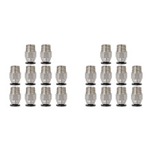 20X PC4-M10 Male Straight Pneumatic PTFE Tube Fitting Connector for Bowden Tube Fitting Pneumatic Connector