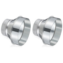 2pcs 6 Inch to 4 Inch Duct Reducer Increaser Galvanized Steel Air Duct Adapter Round Crimped Pipe Connector Fitting