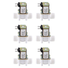 6X Dc12V N/C Normally Closed Water Solenoid Valve G1/2-Inch Plastic Electrical Solenoid Valve for Water Dispenser