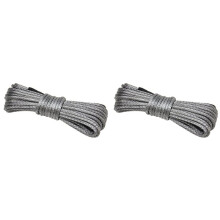 2X Corda de Guincho Sintética, Cinza 1/4 X 50 Pés, Cabo de Linha de Corda de Guincho Sintética para ATV SUV, Caminhão, , Guincho